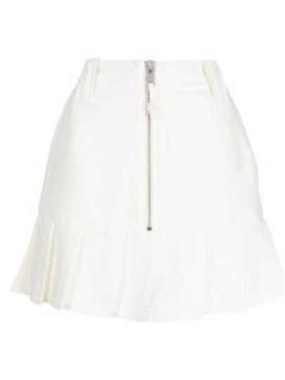 Slub Linen Mini A-Line Skirt Egret - GANNI - BALAAN 2