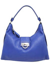 Women s Ferragamo 21 D757 Blue Leather Silver Gancini Panisha Hobo Shoulder Bag gt Gangbuk used luxury goods - SALVATORE FERRAGAMO - BALAAN 2