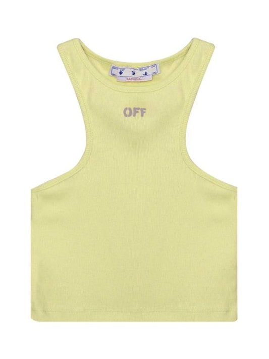 Off Stamp Crop Top Light Green - OFF WHITE - BALAAN 2