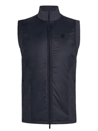 Men's Glen Plaid Track Vest Onyx - G/FORE - BALAAN 1