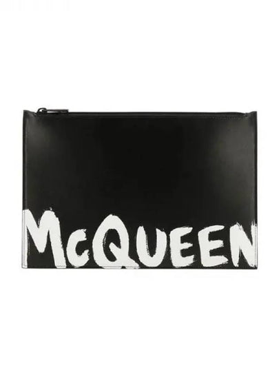 Men s Clutch Bag Alexander McQueen Leather With Logo Black - ALEXANDER MCQUEEN - BALAAN 2