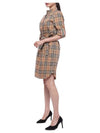 Vintage Check Stretch Cotton Tie-Waist Shirt Dress Beige - BURBERRY - BALAAN 5