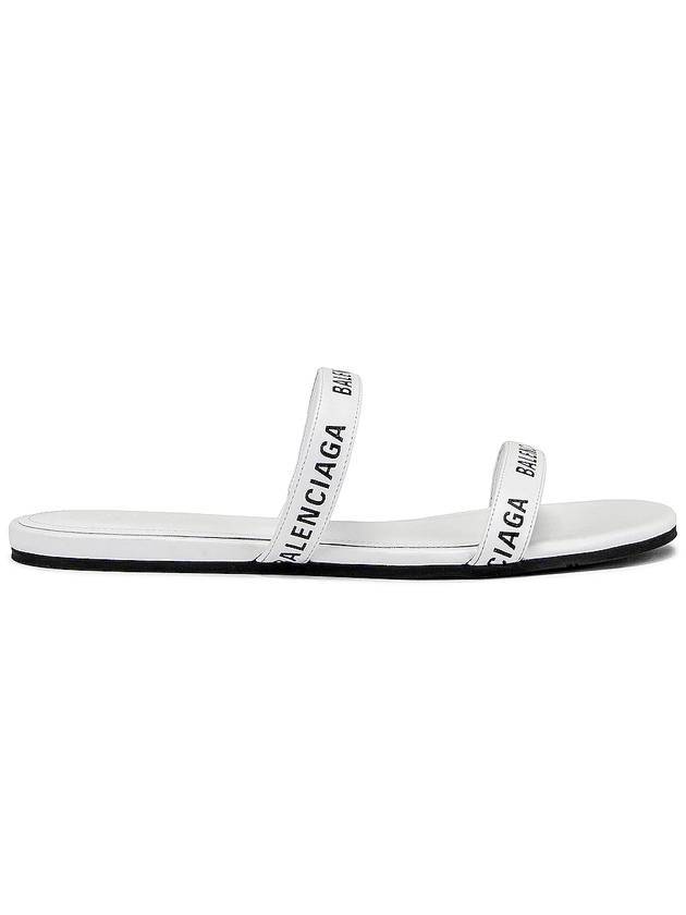 Logo Round Slippers White - BALENCIAGA - BALAAN 1