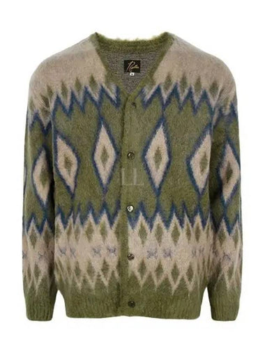 Diamond mohair cardigan olive PU310 - NEEDLES - BALAAN 1