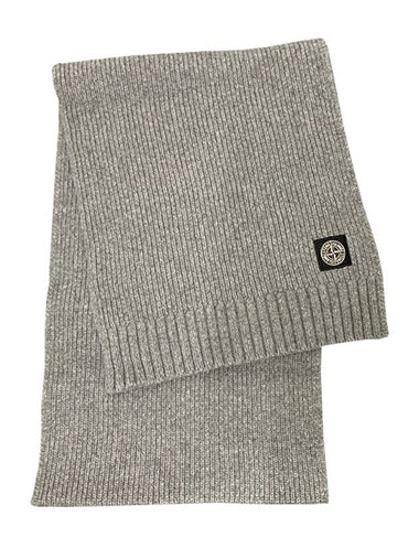 Kids Logo Patch Wool Cashmere Muffler Melange Dark Gray 7916N02Z3 V0M67 - STONE ISLAND - BALAAN 1