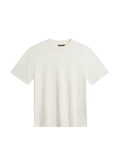 Adan Logo Mock Neck Short Sleeve T-Shirt Cloud White - J.LINDEBERG - BALAAN 1