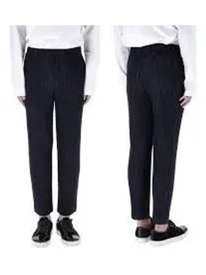 Pleated Straight Pants Navy - ISSEY MIYAKE - BALAAN 2