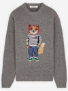 Dressed Fox Intarsia Knit Top Grey - MAISON KITSUNE - BALAAN 2