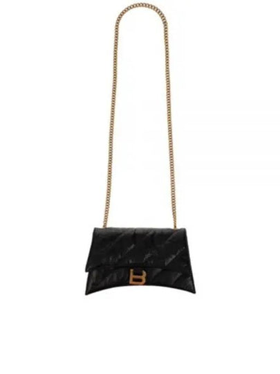 Crush XS Chain Quilted Shoulder Bag Black - BALENCIAGA - BALAAN 2