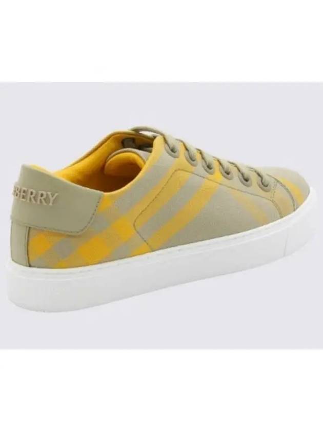 Check Cotton Low Top Sneakers Yellow - BURBERRY - BALAAN 2