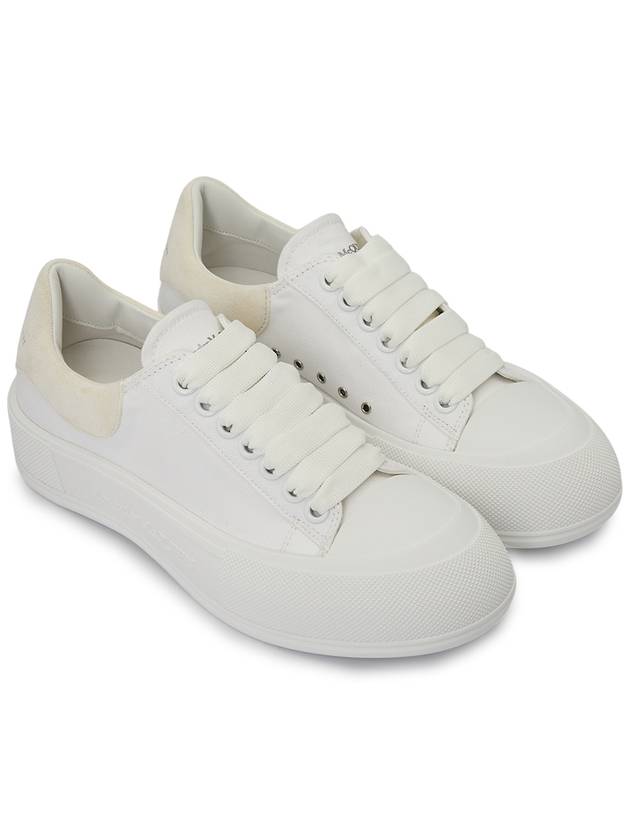 Deck Lace-up Plimsoll Low-top Sneakers White - ALEXANDER MCQUEEN - BALAAN 4