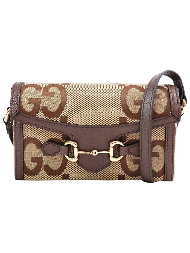 Horsebit 1955 Jumbo GG Logo Small Cross Bag Camel - GUCCI - BALAAN 2