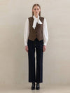 Wool Herringbone Classic Vest Brown - DEFEMME - BALAAN 3