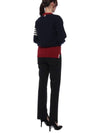 Women's 4 Bar Mohair Tweed Pullover Knit Top Navy - THOM BROWNE - BALAAN 7