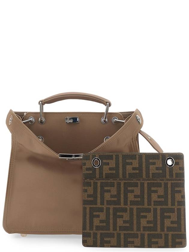 Peekaboo Nylon Shoulder Bag Beige - FENDI - BALAAN 7