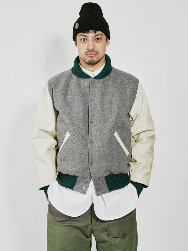 Varsity Wool Bomber Jacket Grey - ENGINEERED GARMENTS - BALAAN 4