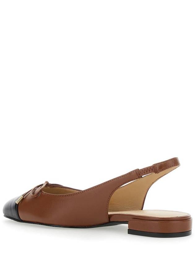 Brown Slingback Ballet Shoes With Cap Toe And Bow Detail In Leather Woman - STUART WEITZMAN - BALAAN 3