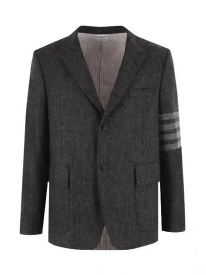 Donegal Tweed 4 Bar Single Breasted Blazer Jacket Grey - THOM BROWNE - BALAAN 2