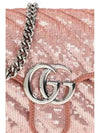 Women's GG Marmont Small Sequin Shoulder Bag Pink - GUCCI - BALAAN 5