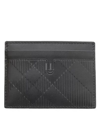 Checked Leather Card Wallet Black - BURBERRY - BALAAN 2