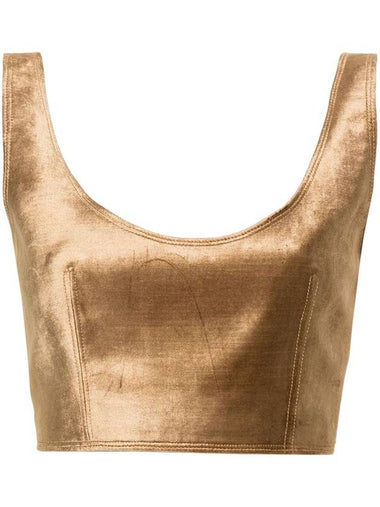 Forte_Forte Cotton Viscose Stretch Velvet Bralette Clothing - FORTE FORTE - BALAAN 1