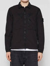 Wappen Patch Old Treatment Zip-Up Overshirt Black - STONE ISLAND - BALAAN 2