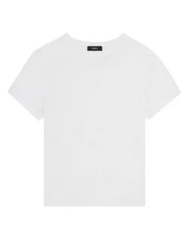 Women's Tiny Cotton Short Sleeve T-Shirt White - THEORY - BALAAN 2