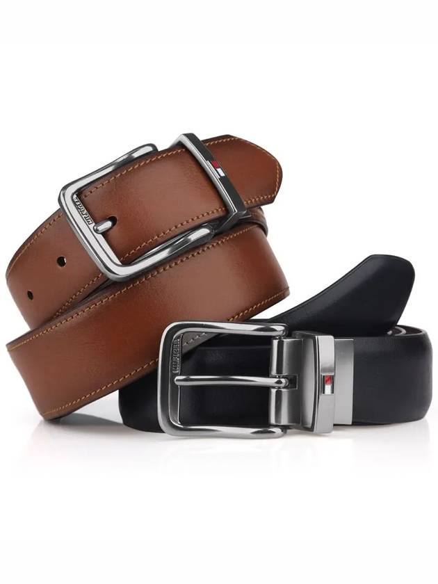 BT02 Black Tan DoubleSided Belt - TOMMY HILFIGER - BALAAN 1