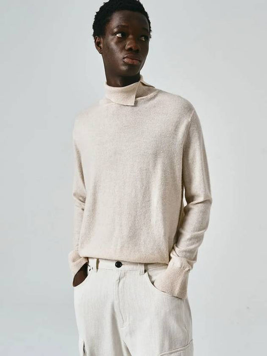 Cashmere Slit Turtleneck Knit Beige - NOIRER - BALAAN 2