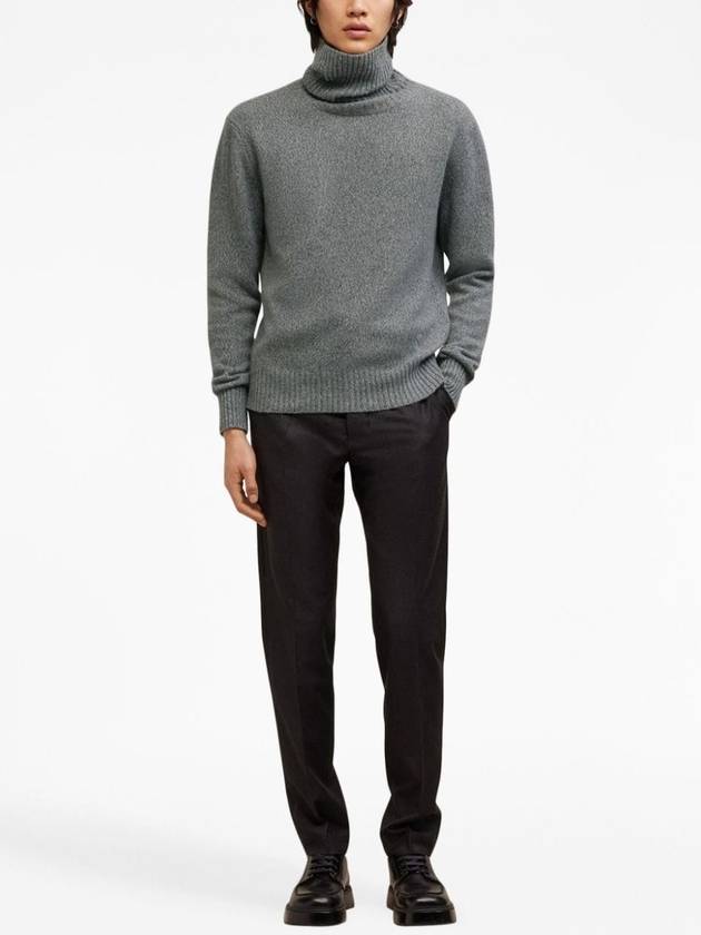 Heart Logo Cashmere Turtleneck Grey - AMI - BALAAN 3