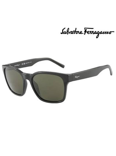 Eyewear Logo Square Sunglasses Green - SALVATORE FERRAGAMO - BALAAN 1