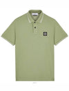 Men's Logo Patch Lining Short Sleeve Polo Shirt Sage Green - STONE ISLAND - BALAAN 2