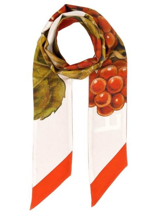 Blackberry Print Silk Mini Scarf Orange - SALVATORE FERRAGAMO - BALAAN 1