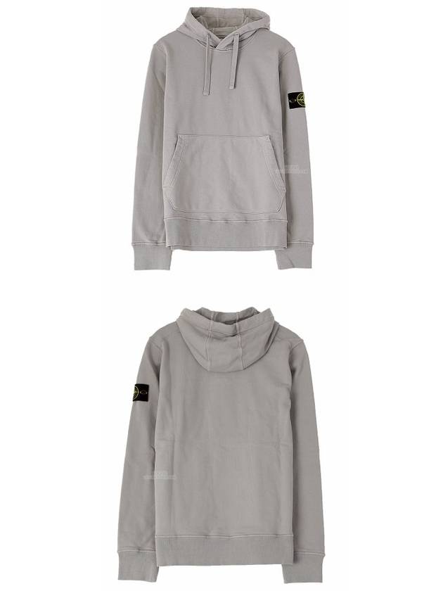 Wappen Patch Garment Dyed Hoodie Light Grey - STONE ISLAND - BALAAN 5