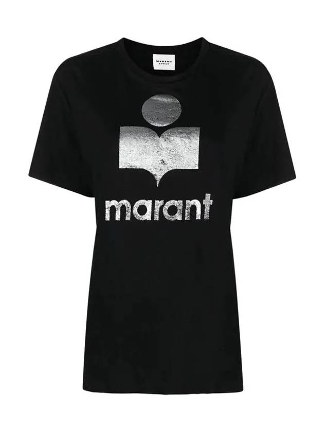 Zwell Logo Print Short Sleeve T-Shirt Black - ISABEL MARANT - BALAAN 3