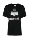 23SS Jewel Logo Linen TShirt TS0001FA A1N10E 01BK - ISABEL MARANT - BALAAN 2