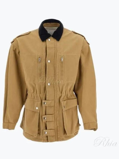 Eloan Cotton Single Coat Khaki - ISABEL MARANT - BALAAN 2