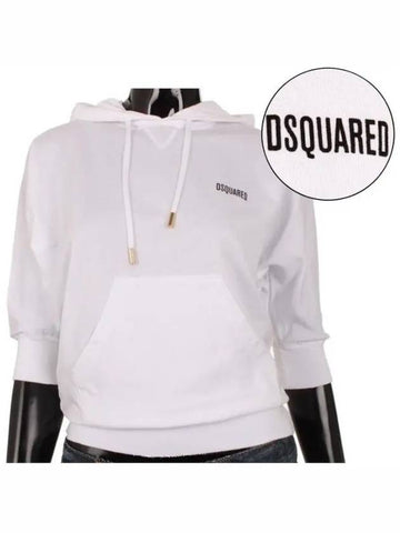 Dsquared Women's Cute Fit 3 4 Logo Print Hooded Tshirt 75GP0229 010 - DSQUARED2 - BALAAN 1