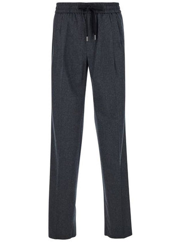 Grey High Waist Pants In Wool Man - DOLCE&GABBANA - BALAAN 1