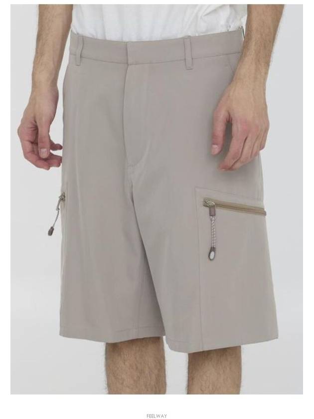 Zip Detail Bermuda Shorts Beige - DIOR - BALAAN 3