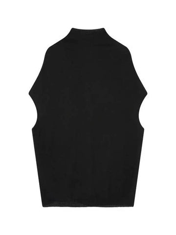 WOMEN STRETCH WOOL DROP SHOULDER KNIT BLACK - RICK OWENS - BALAAN 1