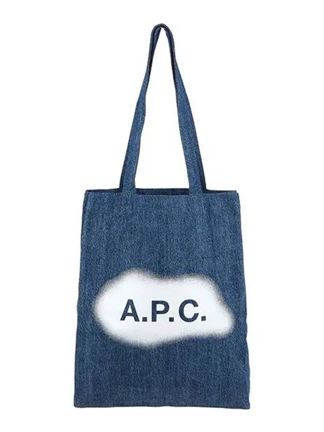 Lou Logo Denim Tote Bag Washed Indigo - A.P.C. - BALAAN 3