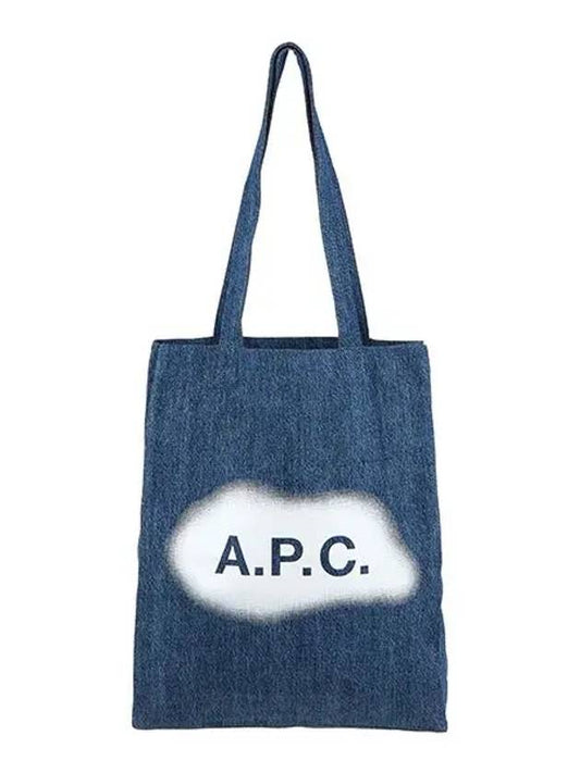 Lou Logo Denim Tote Bag Washed Indigo - A.P.C. - BALAAN 2