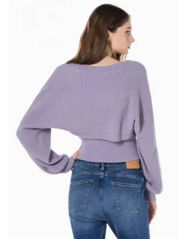 JEANS Women s Lavender Bolero Cardigan Sleeveless Knit Top Set J221665 PC1 - CALVIN KLEIN - BALAAN 1