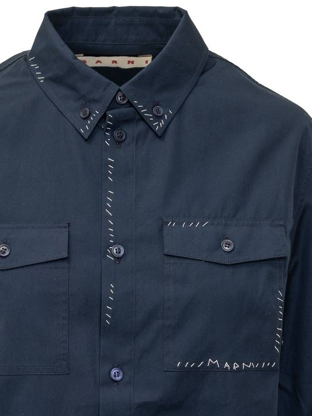 Stitching Details Shirt Blue - MARNI - BALAAN 4