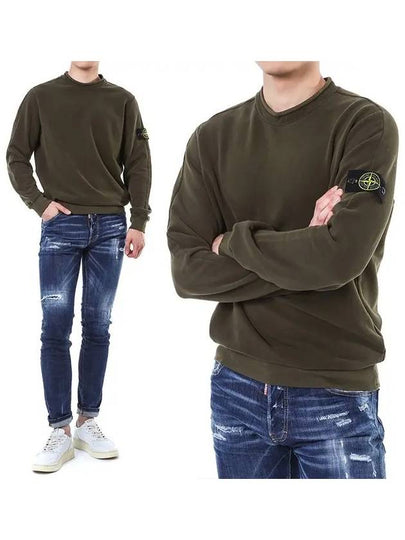 Stretch Cotton Fleece Mock Turtleneck Sweatshirt Olive Green - STONE ISLAND - BALAAN 2