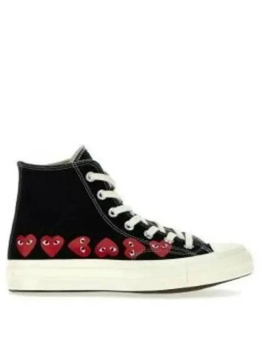 COMME DES GARCONS PLAY CONVERSE Chuck 70 Multi Heart High Top Sneakers Black P1K1271 - COMME DES GARCONS PLAY - BALAAN 1