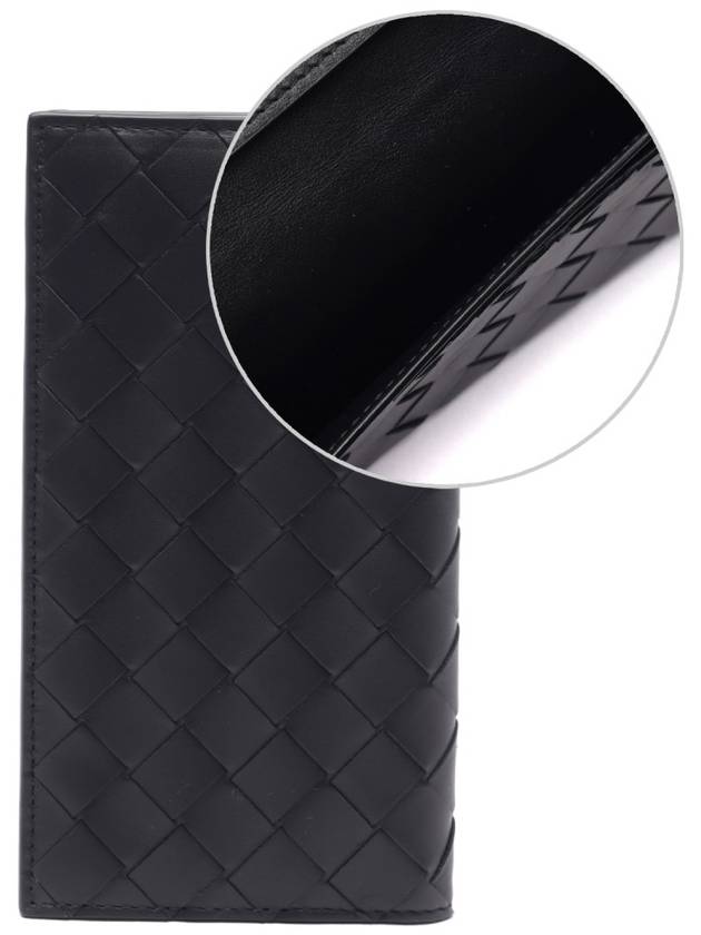 Intrecciato Leather Long Wallet Black - BOTTEGA VENETA - BALAAN 3