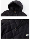 Women's Diamond Quilted Hoodie Single Coat Black - BURBERRY - BALAAN 8