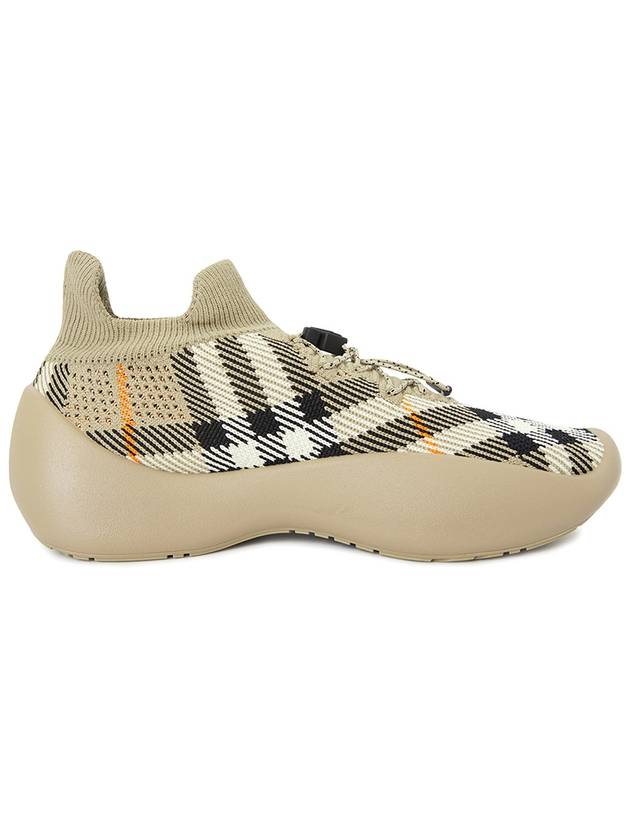 Neptune Check Knit Low Top Sneakers Sand - BURBERRY - BALAAN 5